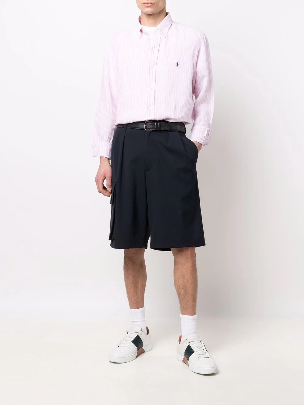 Camicia in lino a righe su misura